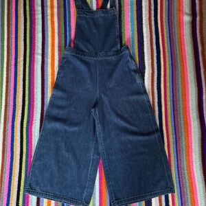 GAP Denim Wide-Leg Cropped Overalls - M TALL